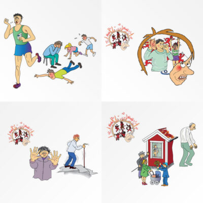 Psychology of pain – Four pictures poster